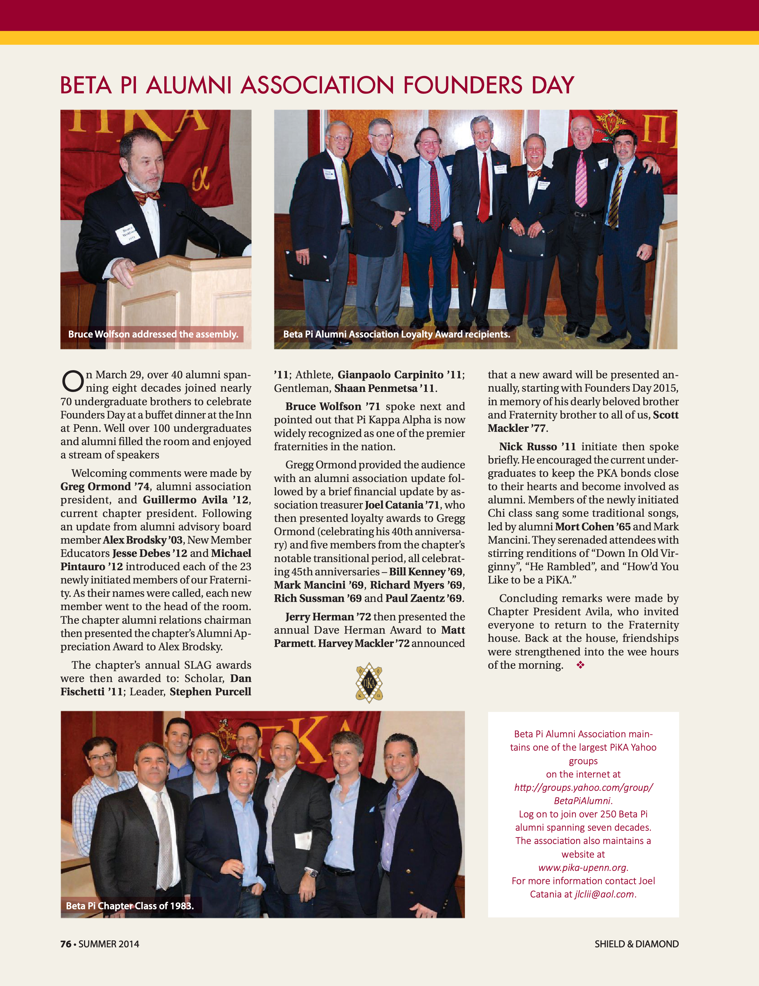 Beta Pi Alumni Association Founders Day